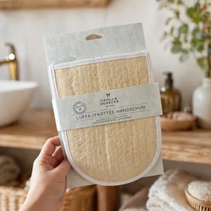 Luffapeelinghandschuh in der Verpackung
