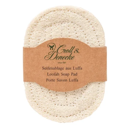 Seifenablage aus Luffa mit Banderole